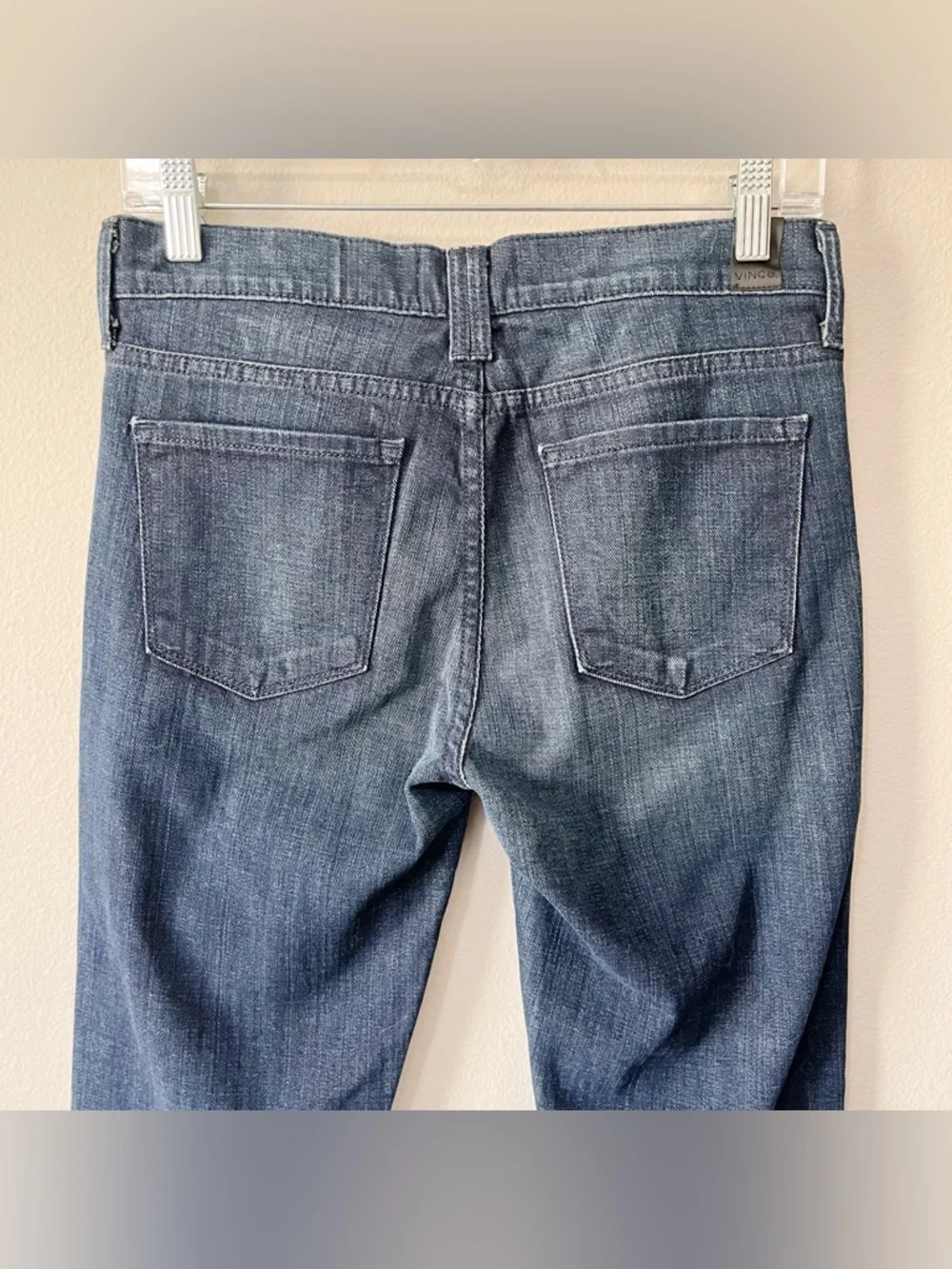 VINCE NWT Cigarette Jean Dark Crimson Blue Size 26 Lowrise Straight Leg